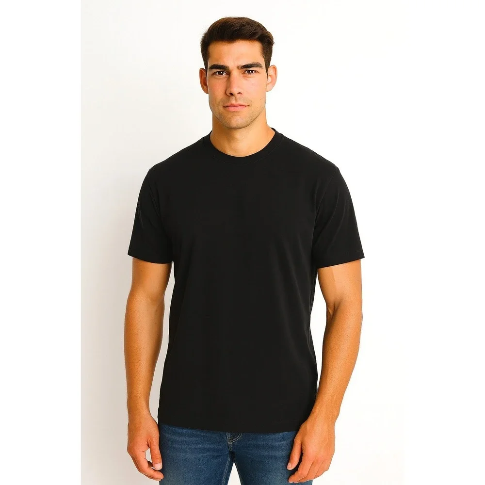 Banana Republic Men's Large Black‎ T-Shirt Supima Cotton Authentic Crew Soft Tee